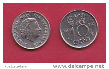 NEDERLAND, 1972, 2 Coins Of 10 Cent, Queen Juliana,  KM 182,  C3059 - 1948-1980 : Juliana