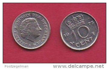 NEDERLAND, 1973, 2 Coins Of 10 Cent, Queen Juliana,   KM 182, C3060 - 1948-1980 : Juliana