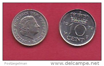 NEDERLAND, 1979, 2 Coins Of 10 Cent, Queen Juliana,   KM 182, C3063 - 1948-1980 : Juliana