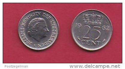 NEDERLAND, 1962, 1 Coin Of 25 Cent, Queen Juliana,   C3073 - 1948-1980 : Juliana