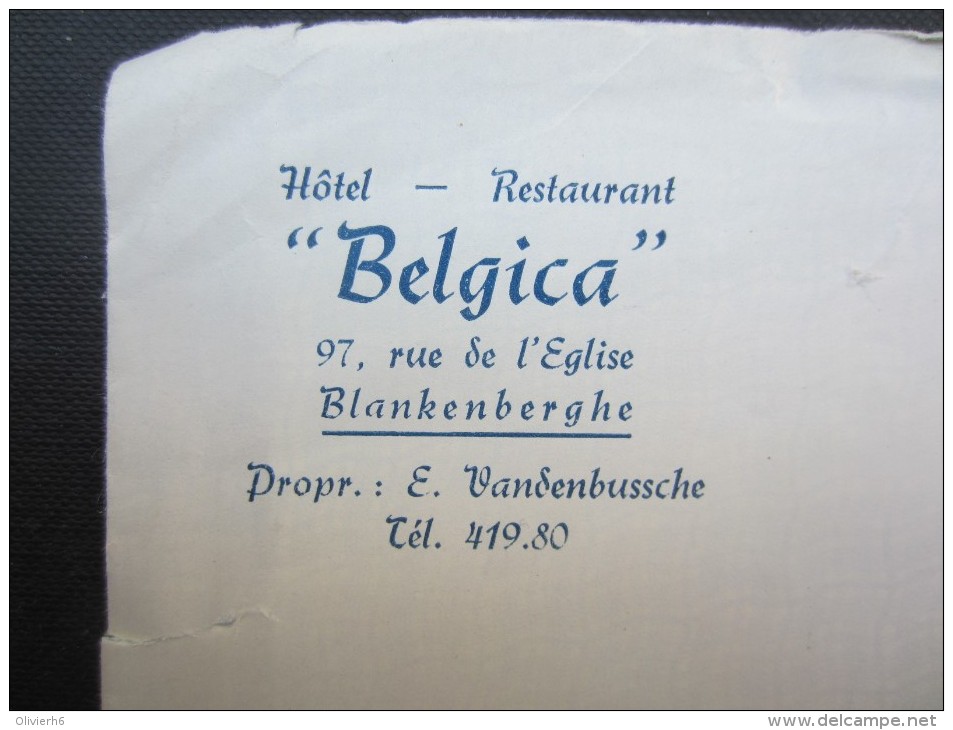 ENVELLOPPE (M1531) HÔTEL - RESTAURANT BELGICA (2 Vues) 97, Rue De L'Eglise BLANCKENBERGHE 1955 BLANKENBERGE - ... - 1799