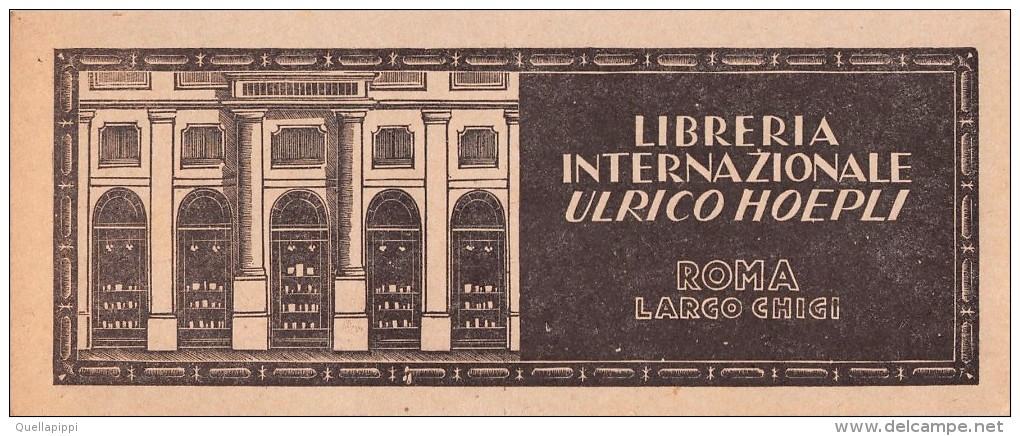 02766 "CASA EDITRICE LIBRARIA - ULRICO HOEPLI - MILANO - ROMA" SEGNALIBRO  - ORIGINALE - Segnalibri