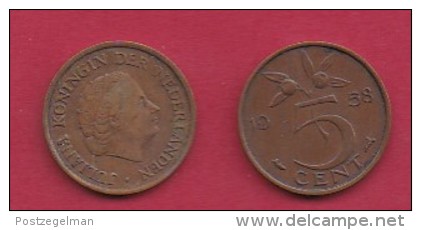 NEDERLAND, 1958, 2 Coins Of 5 Cent, Queen Juliana, Bronze, KM 181,  C3172 - 1948-1980 : Juliana