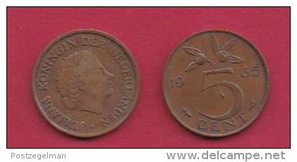 NEDERLAND, 1965, 2 Coins Of 5 Cent, Queen Juliana, Bronze, KM 181,  C3176 - 1948-1980 : Juliana