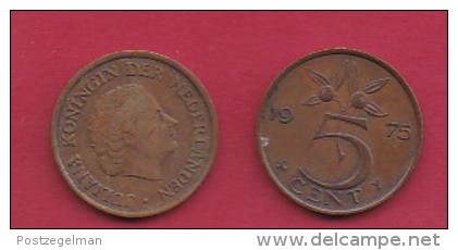 NEDERLAND, 1975, 2 Coins Of 5 Cent, Queen Juliana, Bronze, KM 181,  C3183 - 1948-1980 : Juliana