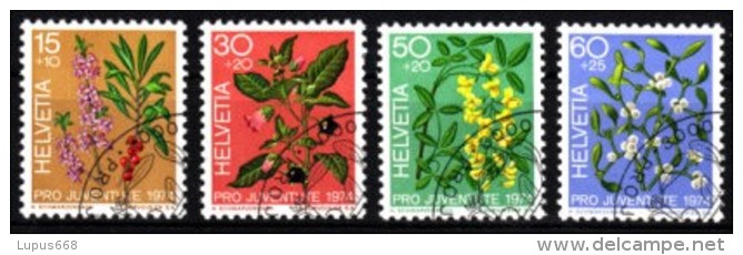 Schweiz 1974 MiNr. 1042/ 1045   O/ Used  PRO JUVENTUTE: Giftpflanzen - Toxic Plants