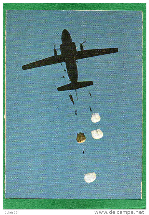 PARACHUTISME - PARACHUTE - Troupes Aéroportées - Larguage De Parachutistes -TRANSALL C 160 - Parachutisme