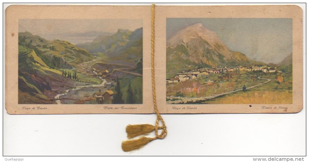 02776 "CALENDARIETTO - LAGO DI GARDA - PAESE DI GAINO - TORRI - TRAMONTO - 1930" FIRMATO CAMPESTRINI - Petit Format : 1921-40