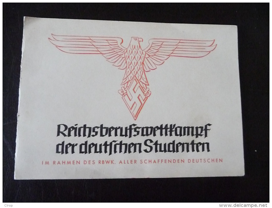 Hannover Reichsberufswettkampf Der Deutschen Studenten 1938 - Historical Documents