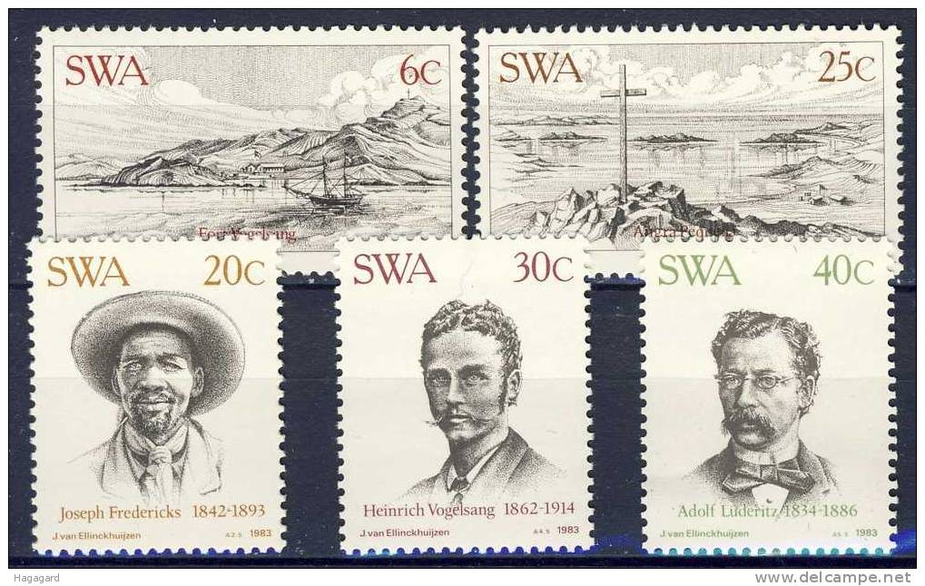 #SWA 1983. Lüderitz 100 Years. Michel 532-36. MNH(**) - Namibia (1990- ...)