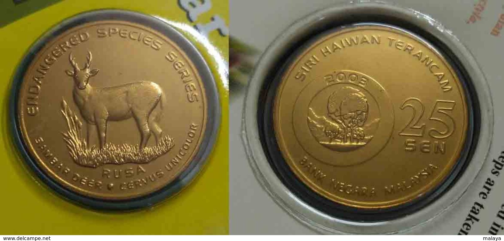 Malaysia 2003 25 Cent Nordic Gold Coin BU 25 Cent Animal 2003 Sambar Deer - Malasia