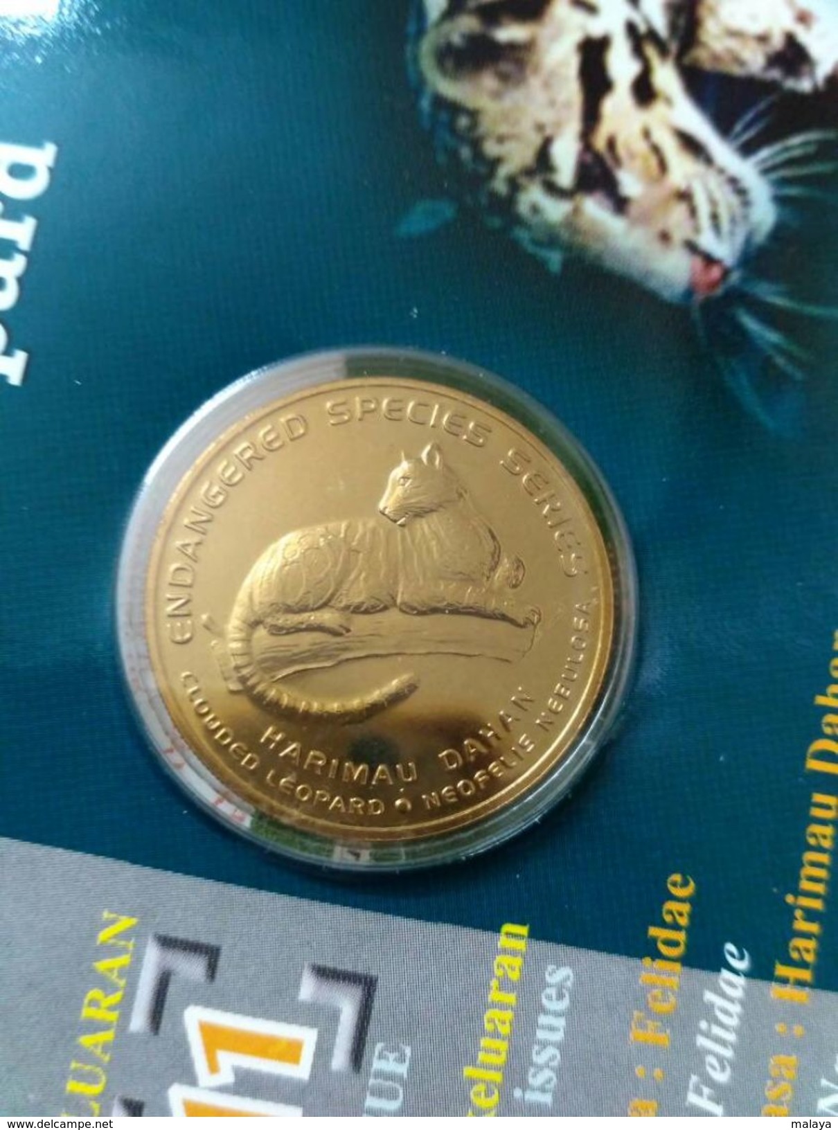 Malaysia 2003 25 Cent Nordic Gold Coin BU 25 Cent Animal  2003 Clouded Leopard - Malaysia