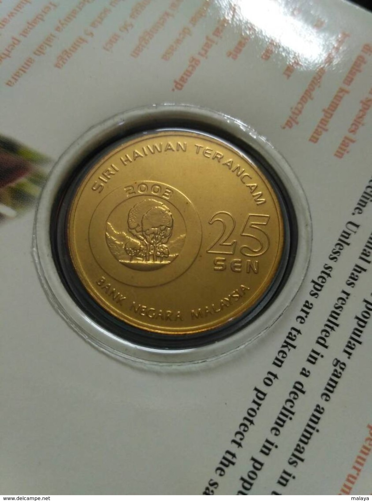 Malaysia 2003 25 Cent Nordic Gold Coin BU 25 Cent Animal  2003 Proboscis Monkey - Malasia