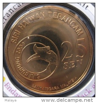 Malaysia 2005 2004  25 Cent Nordic Gold Coin BU  Bird Asian Fairy Bluebird - Malaysia