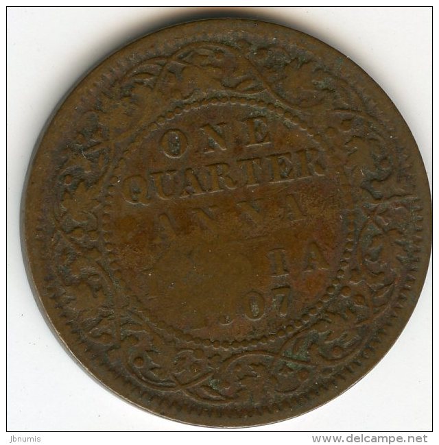 Inde India 1/4 Anna 1907 C KM 502 - India