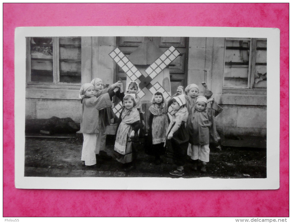 Photo Belgique, Pays Bas   Moulin, Enfants    A Identifier - Places