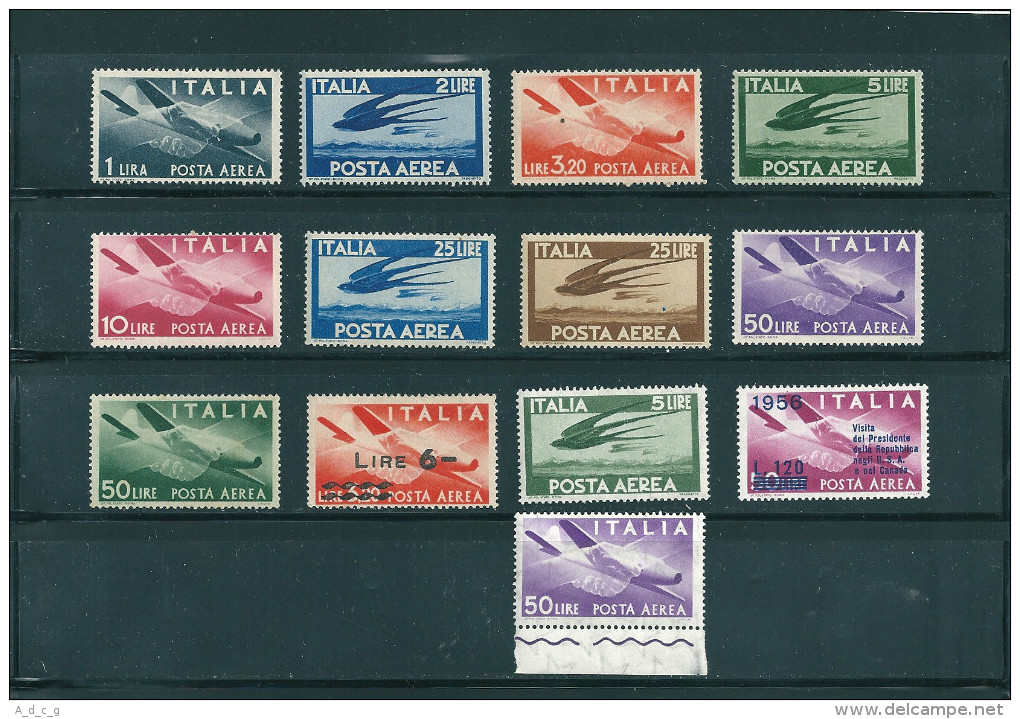 1945  1947 DEMOCRATICA AEREA Con GRONCHI SERIE COMPLETA NUOVO - Posta Aerea