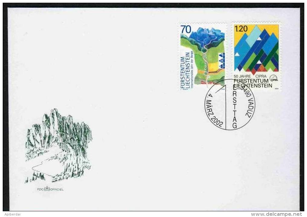 Liechtenstein - 2002 Année De La Montagne  (unused Serie + FDC) - Storia Postale