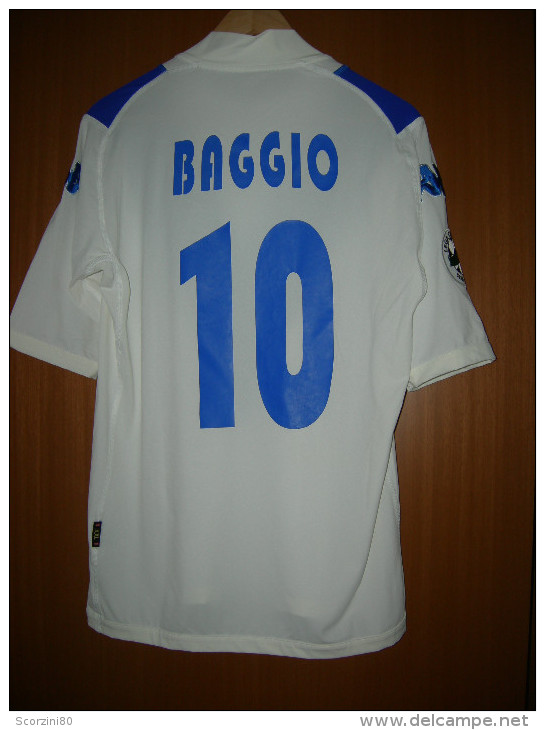 Maglia BRESCIA ROBERTO BAGGIO #10 Originale Bianca Toppa Lega Calcio RARA - Uniformes Recordatorios & Misc