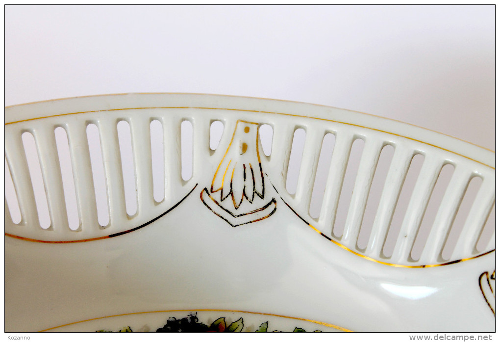 MAGNIFIQUE ANCIENNE COUPE De FRUIT DORURE PORCELAINE Vers 1930 - Altri & Non Classificati