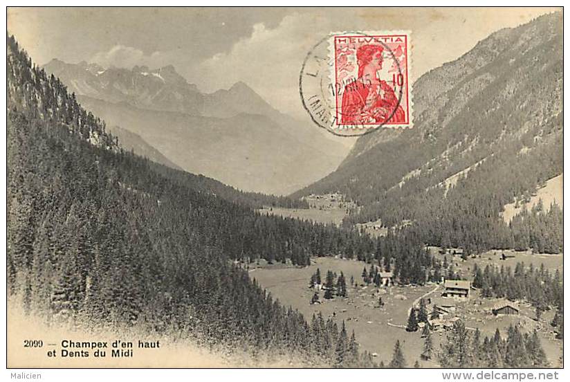 - Pays Divers - Suisse  - Ref E 213 -  Champex D En Haut Et Dents Du Midi - Carte Bon Etat - - Cham