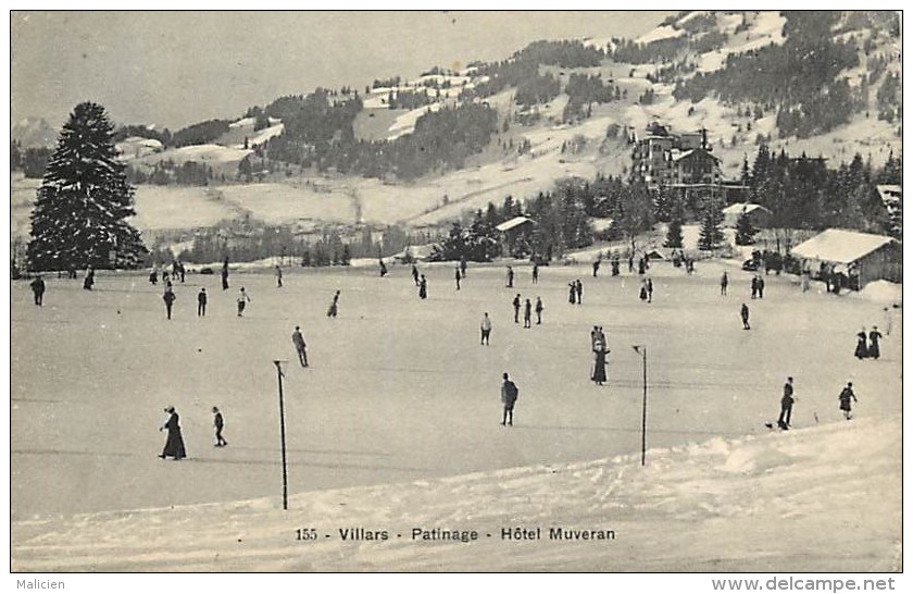 - Pays Divers - Suisse  - Ref E 211 - Villars - Patinage - Hotel Muveran  - Carte Bon Etat - - Villars-les-Moines