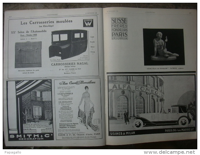 L’ILLUSTRATION 4360 CASSIS / MIAMI/ ACORES/ ATLAS/ ST BERTRAND COMMINGES/ MARBOTTE 25 SEPTEMBRE 1926  Complet - L'Illustration