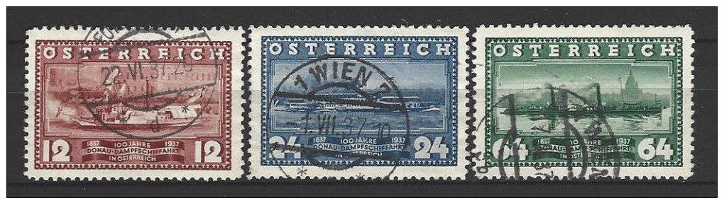 Österreich - ANK-Nr. 639 - 641 - 100. Jahrestag Der Erstfahrt Wien-Linz Der „Maria Anna“ Gestempelt (10) - Used Stamps