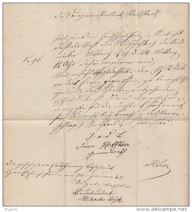 Brief Doppelverwendung Heidelberg 4.2.1845 (rot) Und L1 Neckarbischofsheim Selten !!!!!!! - Vorphilatelie