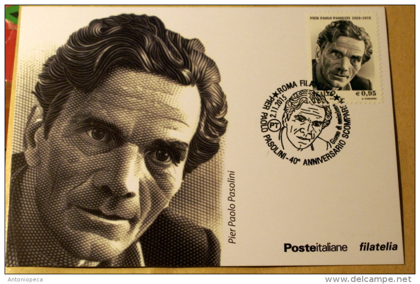 ITALY 2015 - 40 ANNI MORTE DI PIER PAOLO PASOLINI , OFFICIAL MAXICARD - 2011-20: Neufs