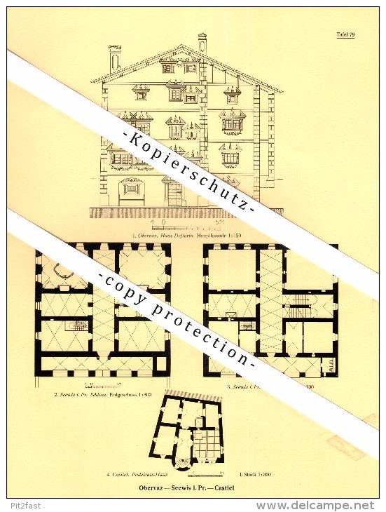 Photographien / Ansichten , 1925 , Castiel , Seewis Im Prättigau , Obervaz , Lenz , Prospekt , Architektur , Fotos !!! - Casti-Wergenstein