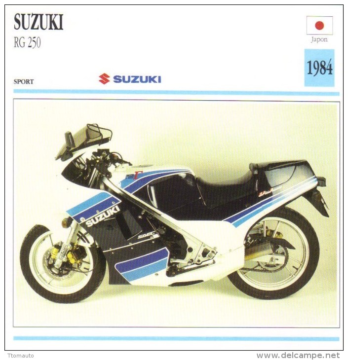 Suzuki  RG 250  -  1984     -  Fiche Technique Moto (Japon) - Motorcycle Japan - Autres & Non Classés