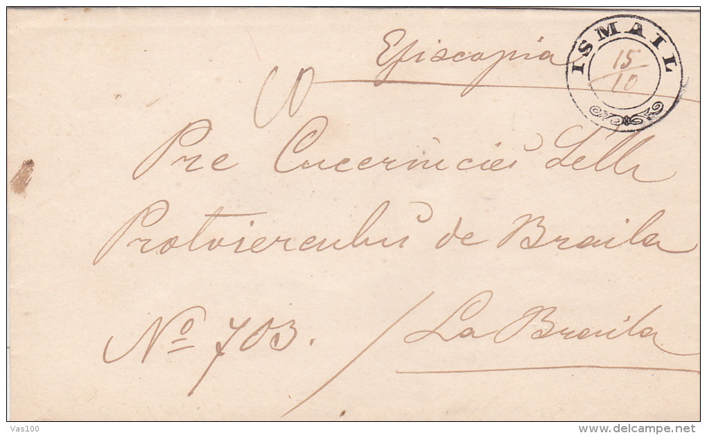Romania/Moldova &amp; Principality - BASARABIA  ISMAIL Letter Circulated  From GALATZ At BRAILA. - ...-1858 Préphilatélie