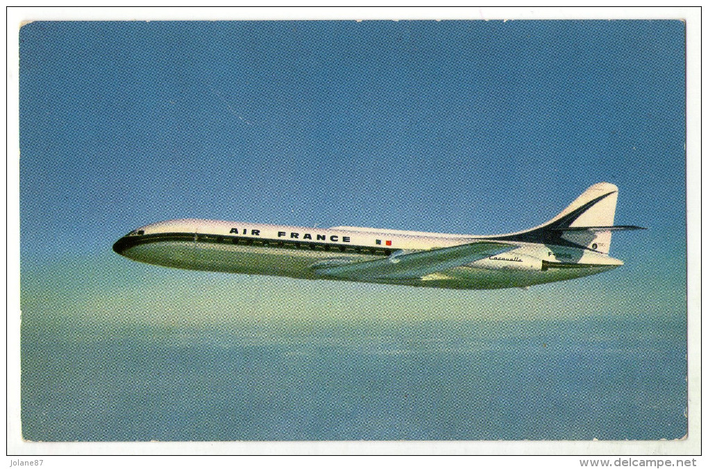 CPSM    AIR FRANCE   CARAVELLE      PREMIER MOYEN COURRIER A REACTION PURE    A 800 KM/H - 1946-....: Moderne