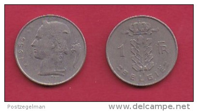 BELGIUM, 1956, 2 Circulated Coins Of 1 Franc, Dutch, Copper Nickel, KM 143.1,  C3105 - 1 Franc