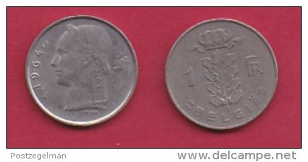 BELGIUM, 1964, 2 Circulated Coins Of 1 Franc, Dutch, Copper Nickel, KM 143.1,  C3110 - 1 Franc