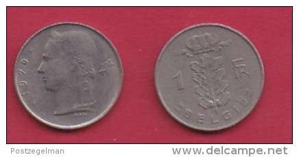 BELGIUM, 1970, 2 Circulated Coins Of 1 Franc, Dutch, Copper Nickel, KM 143.1,  C3114 - 1 Franc