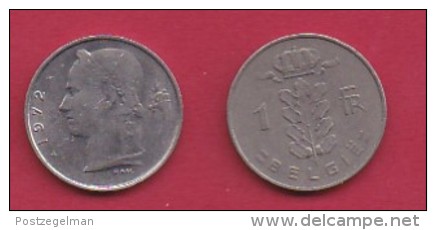 BELGIUM, 1972, 2 Circulated Coins Of 1 Franc, Dutch, Copper Nickel, KM 143.1,  C3116 - 1 Franc