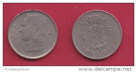 BELGIUM, 1975, 2 Circulated Coins Of 1 Franc, Dutch, Copper Nickel, KM 143.1,  C3118 - 1 Franc