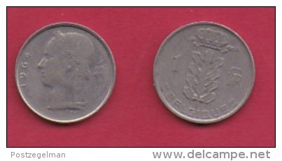 BELGIUM, 1964, 2 Circulated Coins Of 1 Franc, French, Copper Nickel, KM 142.1,  C3146 - 1 Franc