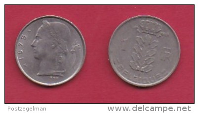 BELGIUM, 1975, 2 Circulated Coins Of 1 Franc, French, Copper Nickel, KM 142.1,  C3154 - 1 Franc