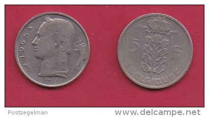 BELGIUM, 1965, 2 Circulated Coins Of 5 Francs, French, Copper Nickel, KM 134.1,  C3161 - 5 Frank