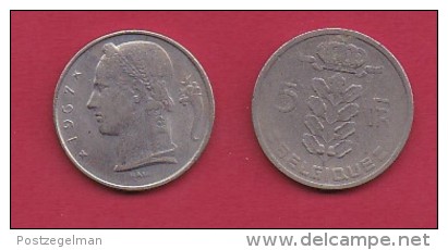 BELGIUM, 1967, 2 Circulated Coins Of 5 Francs, French, Copper Nickel, KM 134.1,  C3163 - 5 Frank