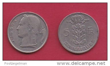 BELGIUM, 1950, 2 Circulated Coins Of 5 Francs, Dutch, Copper Nickel, KM 135.1,  C3125 - 5 Francs