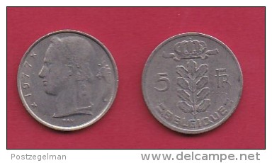 BELGIUM, 1977, 2 Circulated Coins Of 5 Francs, Dutch, Copper Nickel, KM 135.1,  C3138 - 5 Frank