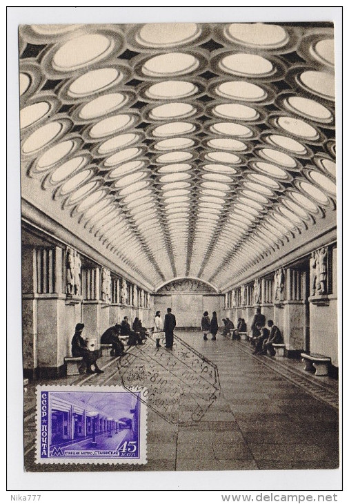 CARTE MAXIMUM CM Card USSR RUSSIA Architecture Moscow Metro Subway Railway - Maximum Cards