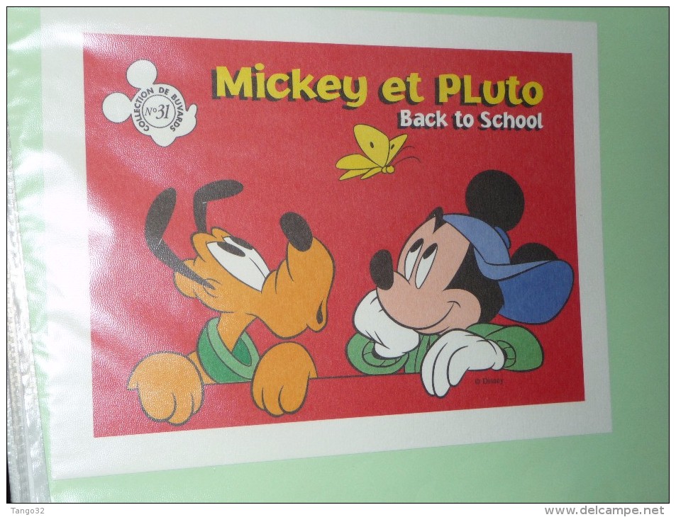 BUVARD COLLECTION N°31 MICKEY PLUTO Ecole  BACK TO SCHOOL DISNEY - Cartoleria