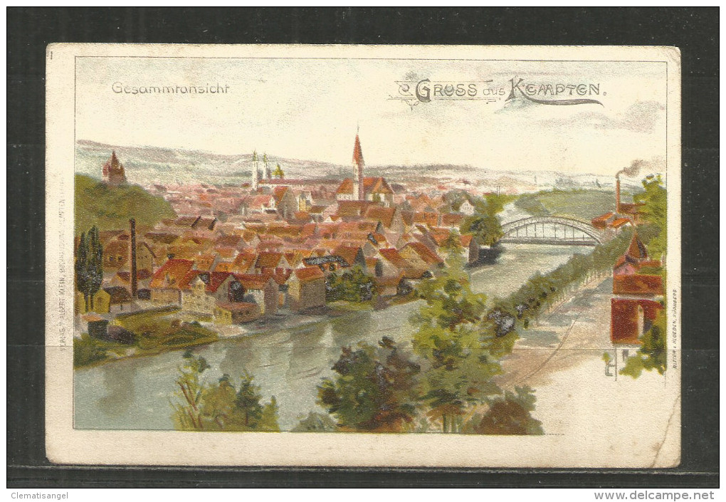 328 * GRUSS AUS KEMPTEN * FELDPOST KÜNSTLERKARTE * 1915   **!! - Kempten