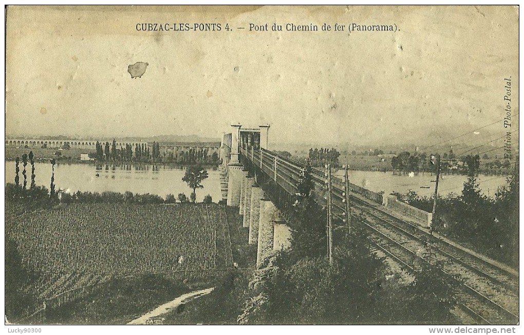 CUBZAC LES PONTS - PONT DU CHEMIN DE FER - PANORAMA - CARTE VIERGE - Cubzac-les-Ponts