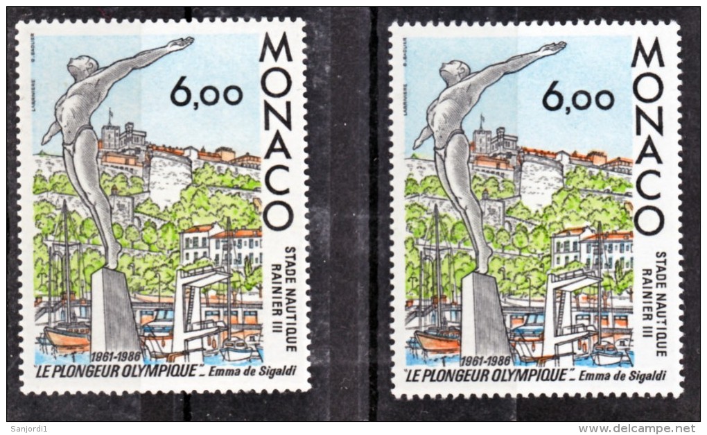 Monaco 1549 Variété Impression Décalée  Et Original Au Dessus Des Signatures Statue  Neuf ** TB  MNH Sin Charnela - Variétés